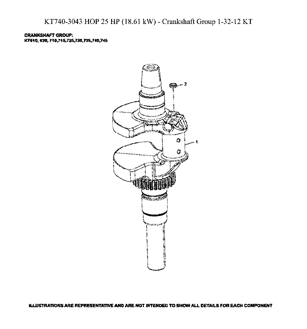 Crankshaft Diagram and Parts List for 96043028100  Husqvarna Lawn Tractor
