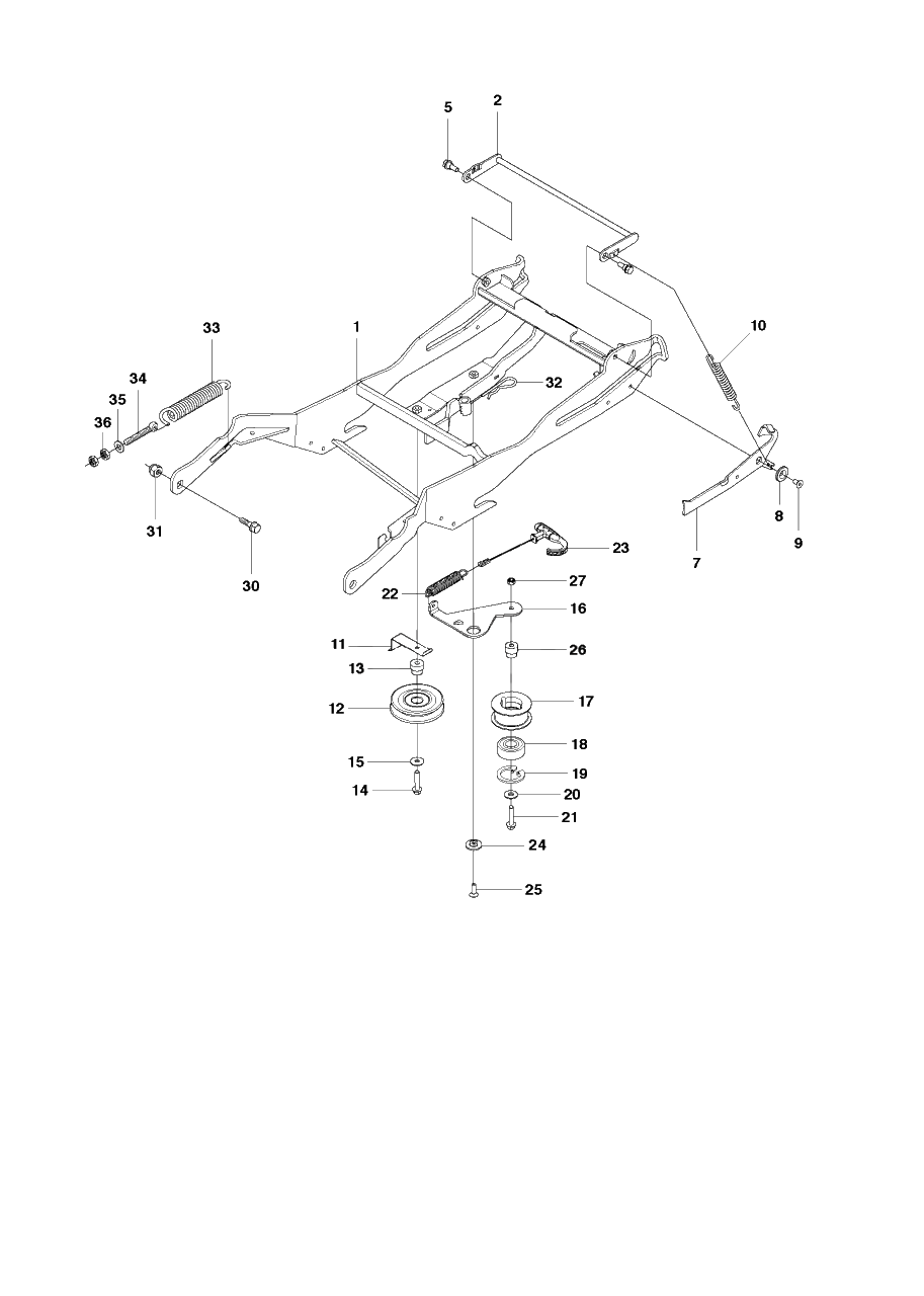 Frame Diagram and Parts List for R15T (966414201)(2010-07) Husqvarna Lawn Tractor