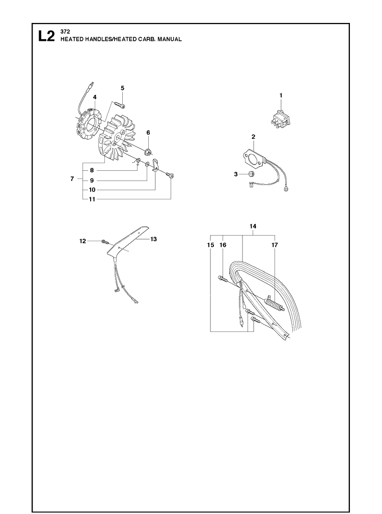 Heated Handles /Heated Carb Manual Diagram and Parts List for 372 2011-05 Husqvarna Chainsaw