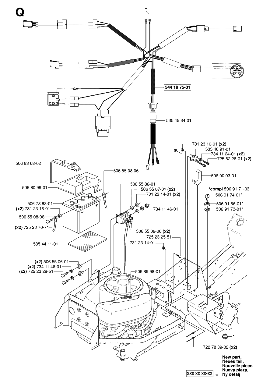 Electrical Diagram and Parts List for R15-V2AWD (965080101)(2006-01) Husqvarna Lawn Tractor