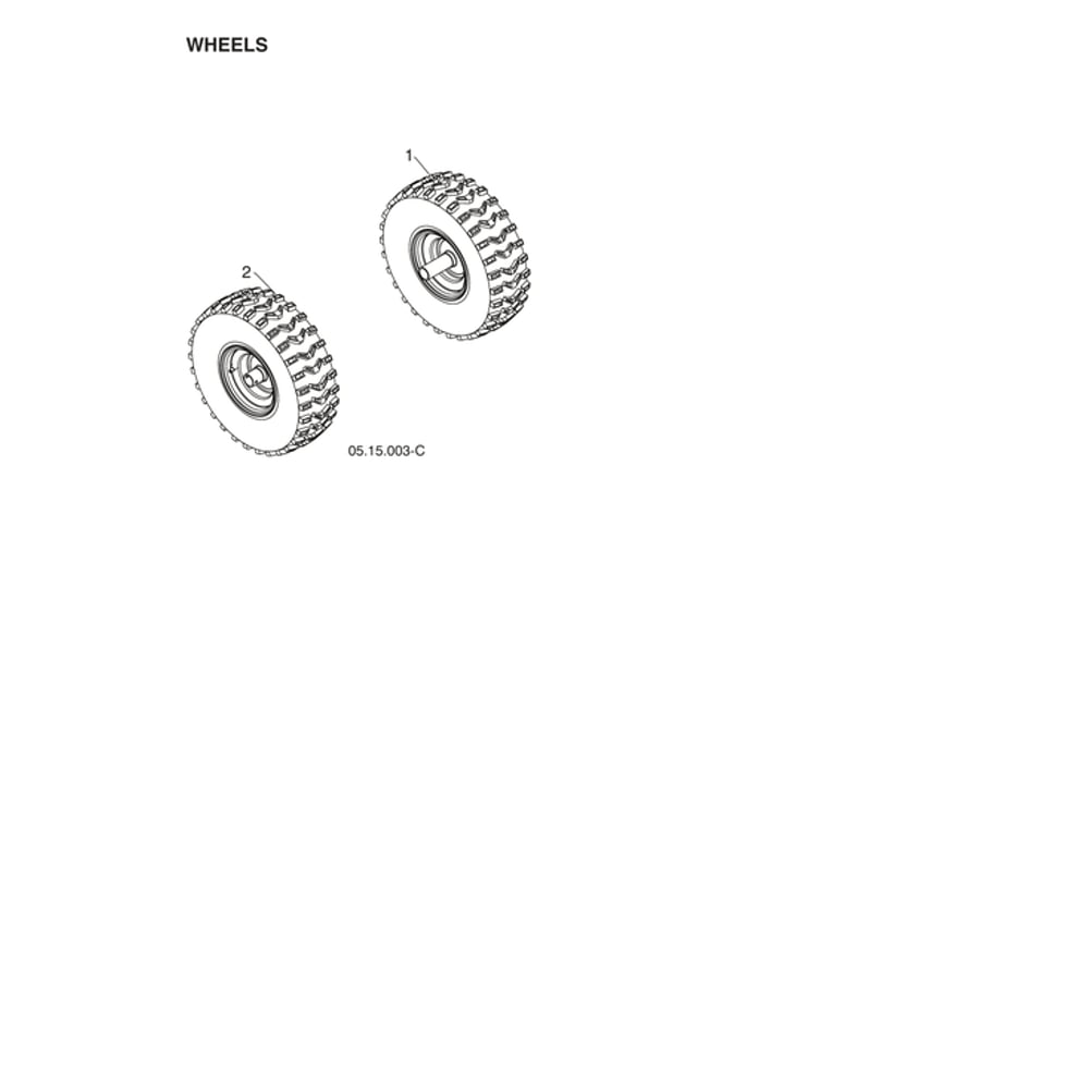 Wheels Diagram and Parts List for 970528602  Husqvarna Snow Blower
