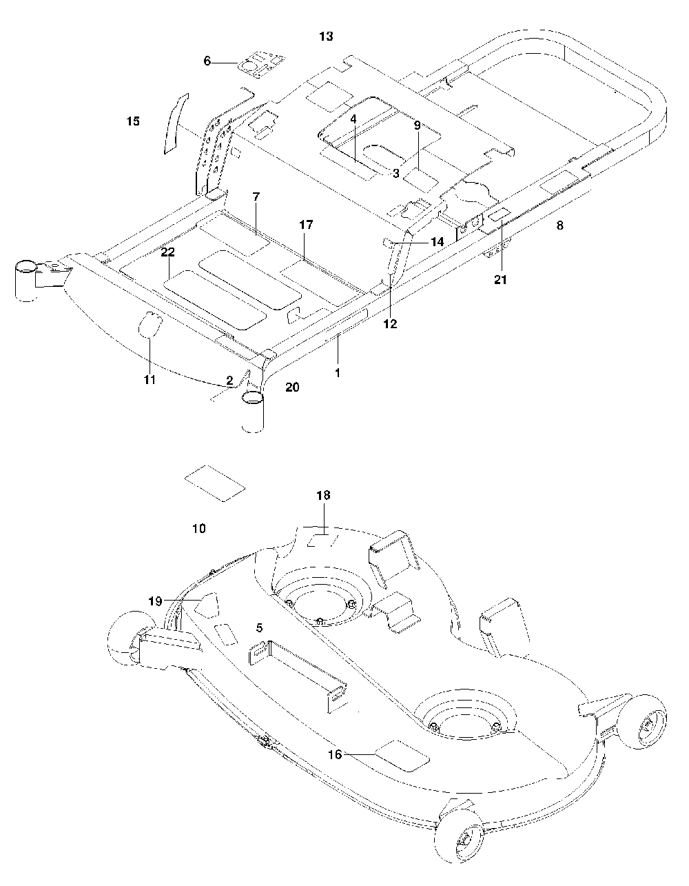 Decals Diagram and Parts List for RZ46IBF 967277604-00, 2014-03 Husqvarna Lawn Tractor