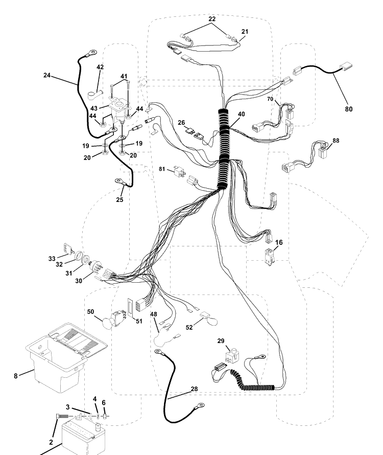 Electrical Diagram and Parts List for LTH130 (954140005E)(1997-10) Husqvarna Lawn Mower
