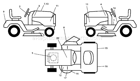Page B Diagram and Parts List for YTH1848XPF (954567260) (2002-11) Husqvarna Lawn Tractor