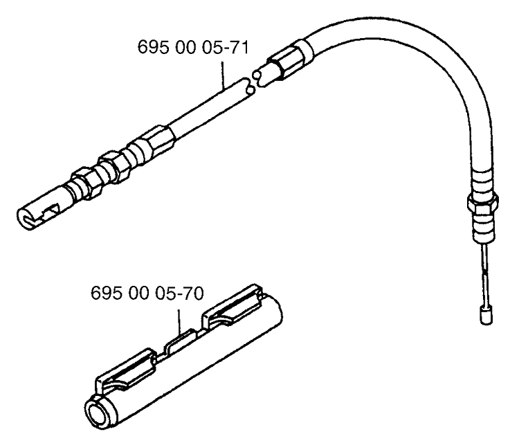 Secondary Throttle Cable Diagram and Parts List for 145BT 1997-05 Husqvarna Leaf Blower / Vacuum