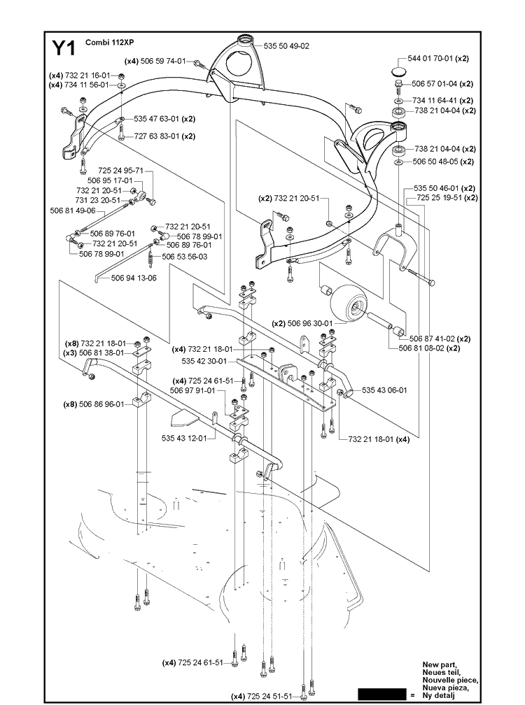 44 Inch/112cm Cutting Deck 3 Diagram and Parts List for PR18AWD (965095001)(2007-03) Husqvarna Lawn Mower