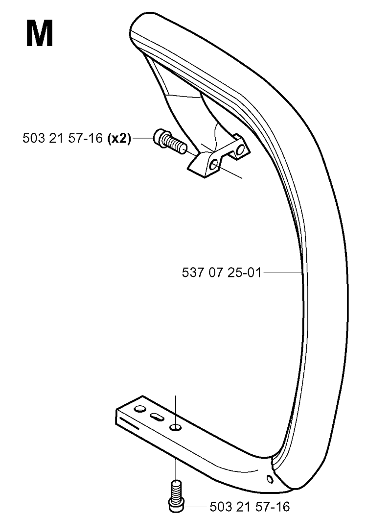 Handle Diagram and Parts List for 339XP 20040100001-20051000000 Husqvarna Chainsaw