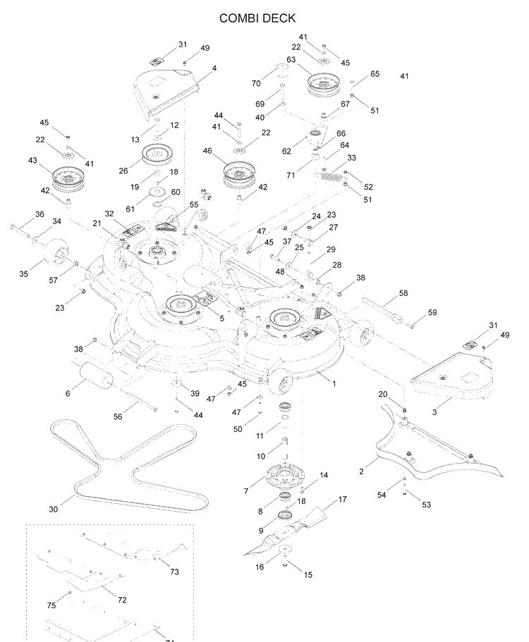 Combi Deck Diagram and Parts List for IZ5223VAN (968999706)(2008-12) Husqvarna Lawn Mower