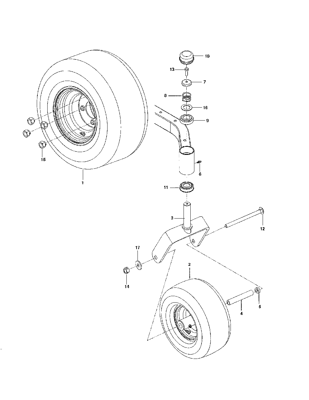 Wheels & tires Diagram and Parts List for 967323903-00  Husqvarna Lawn Mower