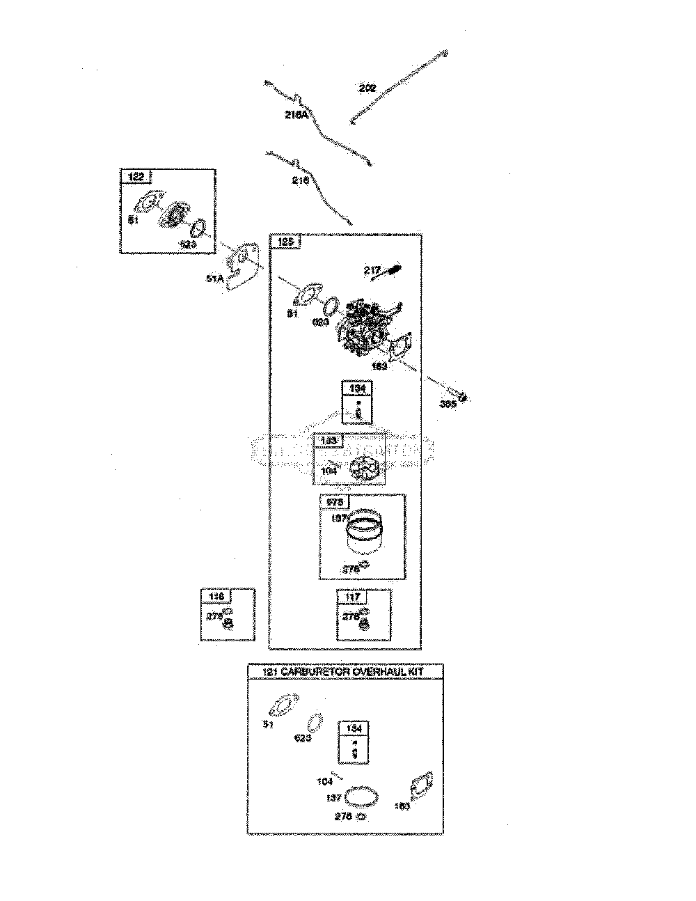 Carburetor Diagram and Parts List for HU775H-96145000700  Husqvarna Lawn Mower