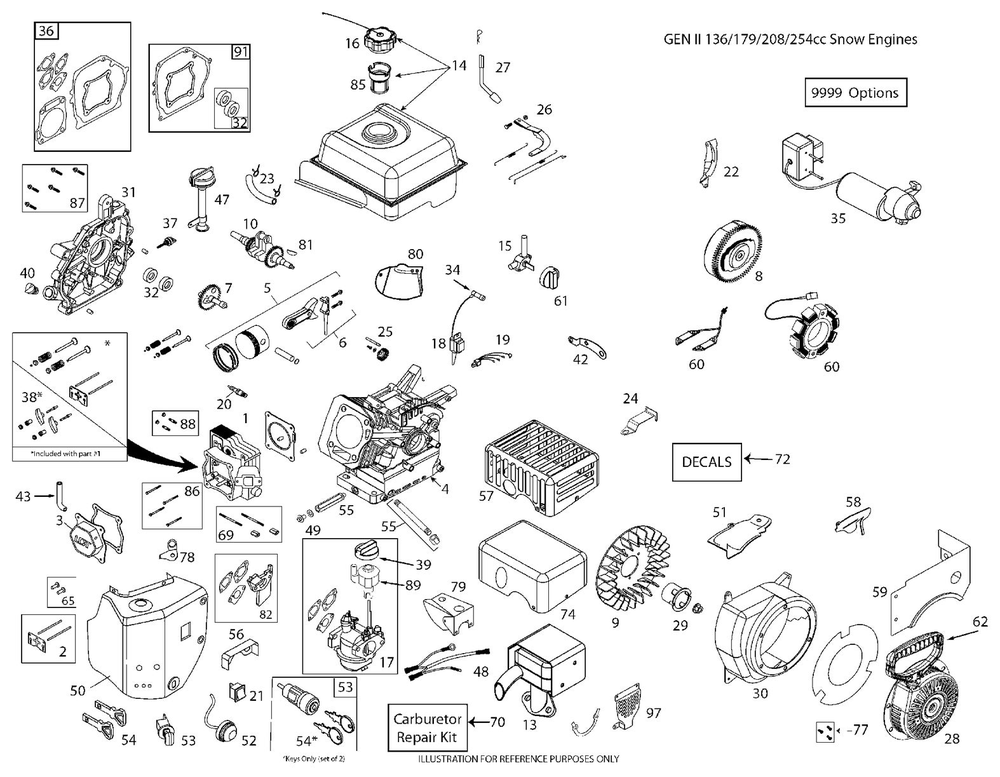 Engine Diagram and Parts List for PW2HK18650178E  Husqvarna Engine