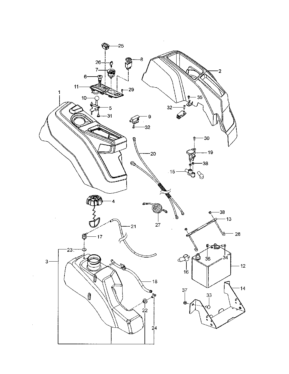 Ignition system Diagram and Parts List for 967271801-00  Husqvarna Lawn Mower
