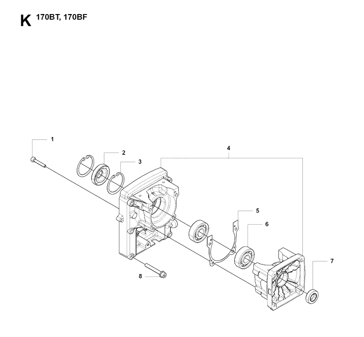 Piston And Crankshaft 2 Diagram and Parts List for 170BT 20084000001-Current Husqvarna Leaf Blower / Vacuum