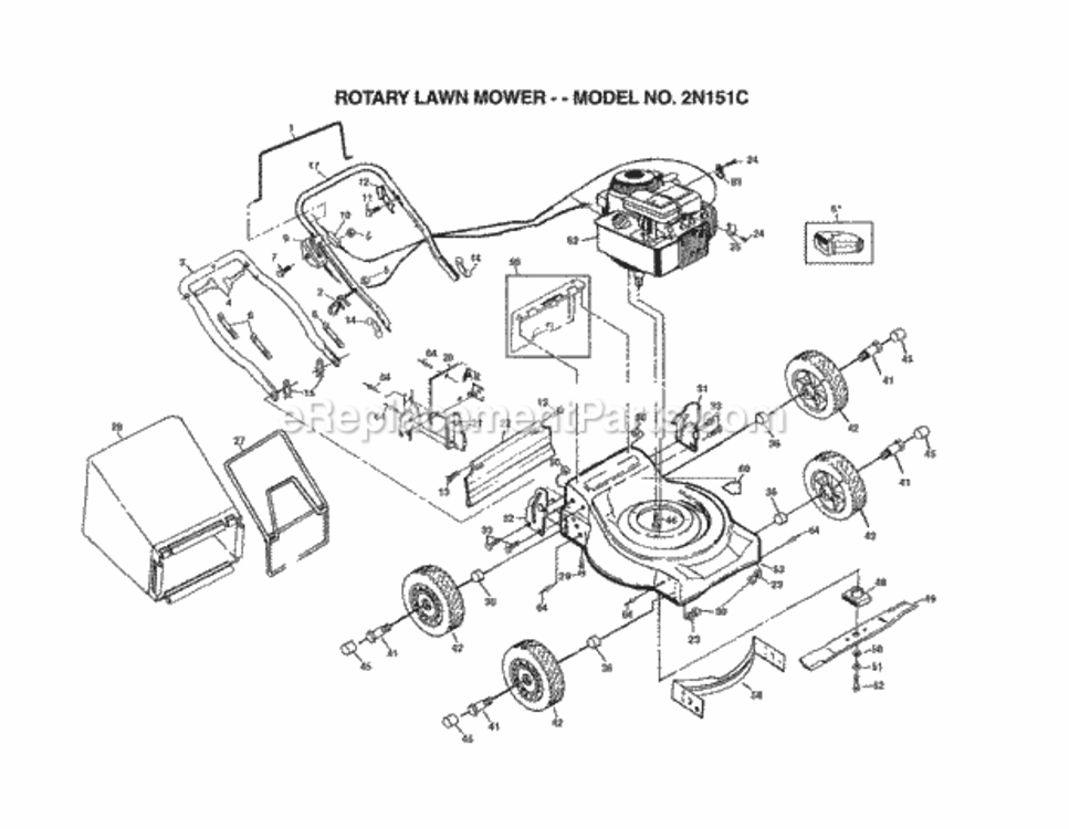 Page A Diagram and Parts List for 2N151C 1995 Husqvarna Lawn Mower