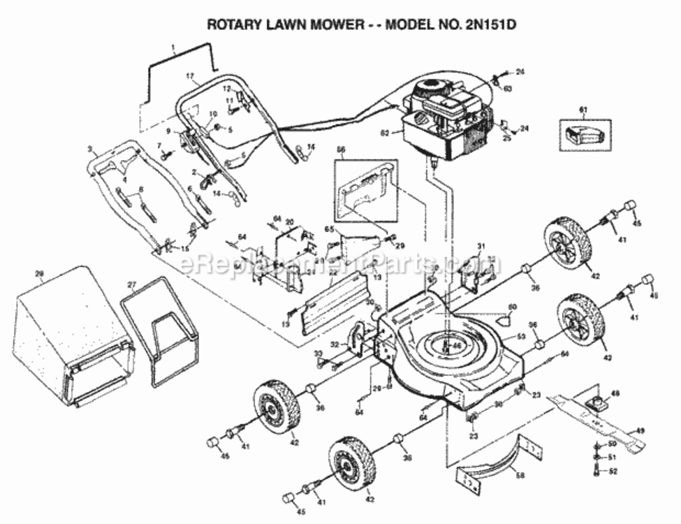 Page A Diagram and Parts List for 2N151D 1996 Husqvarna Lawn Mower