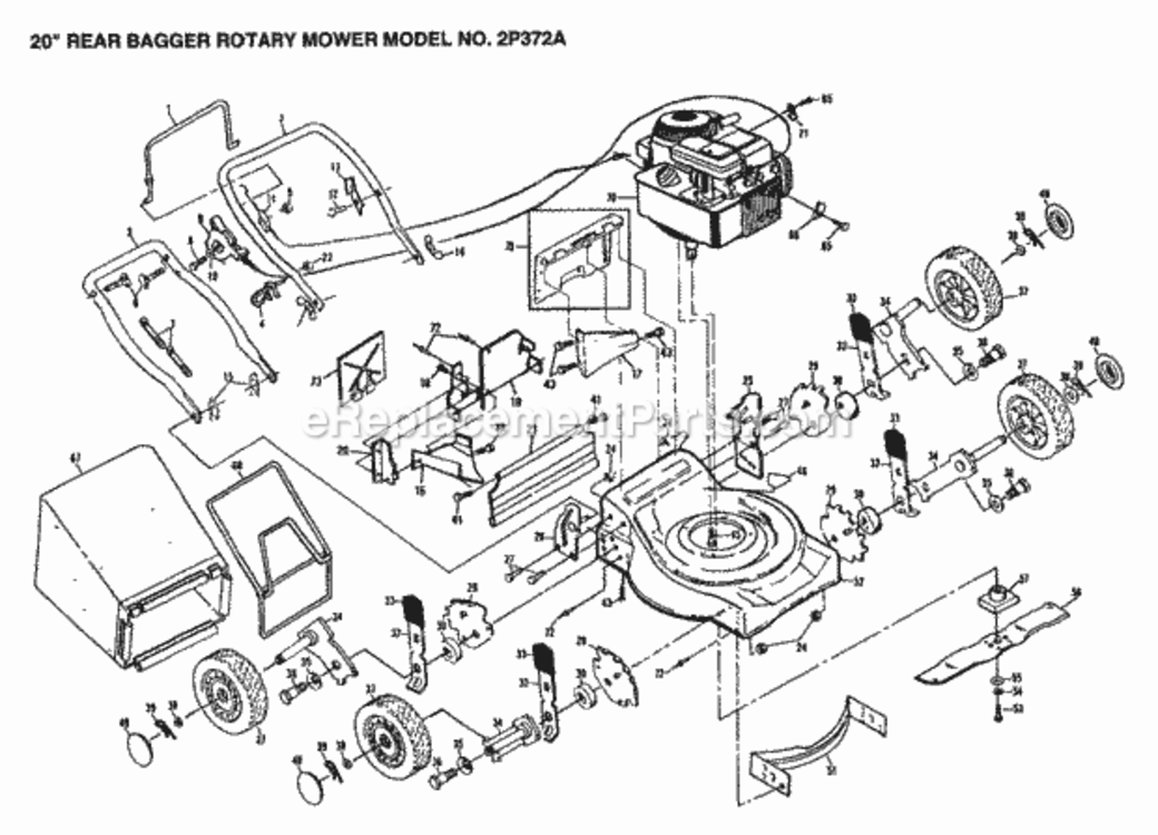 Page A Diagram and Parts List for 2P372A 1999 And Before Husqvarna Lawn Mower