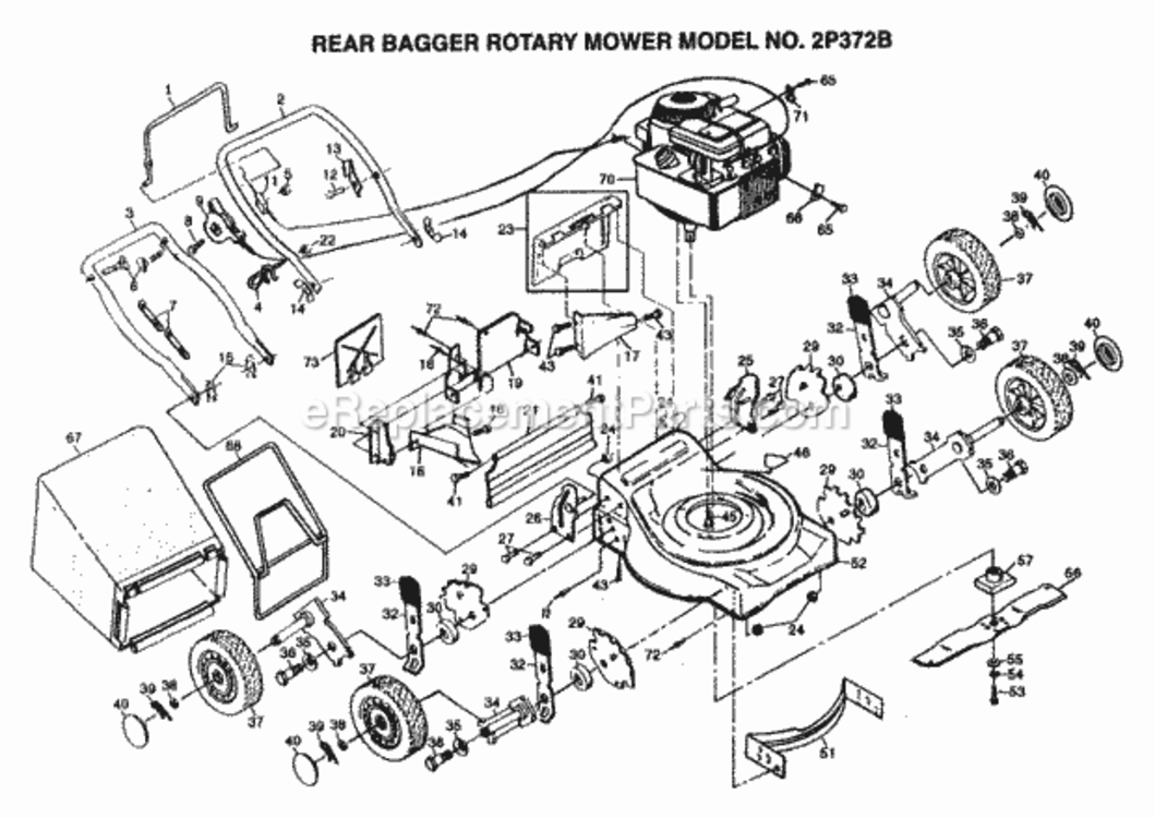 Page A Diagram and Parts List for 2P372B 1995 Husqvarna Lawn Mower