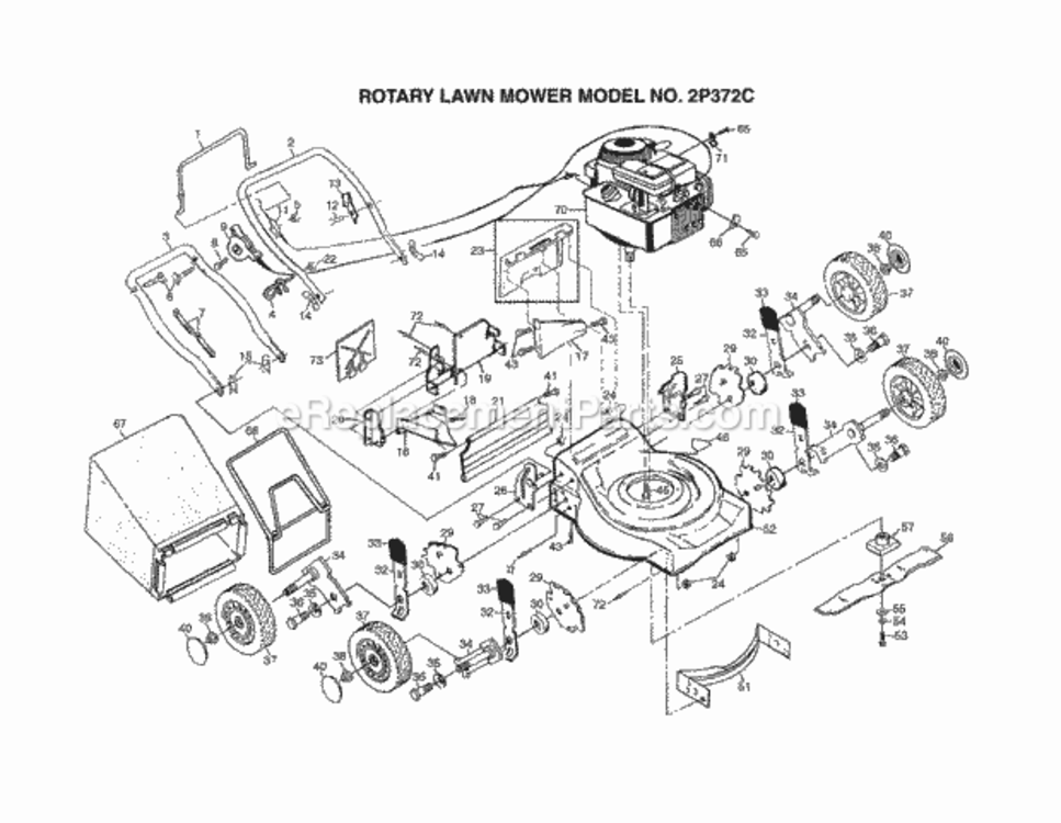 Page A Diagram and Parts List for 2P372C 1995 Husqvarna Lawn Mower