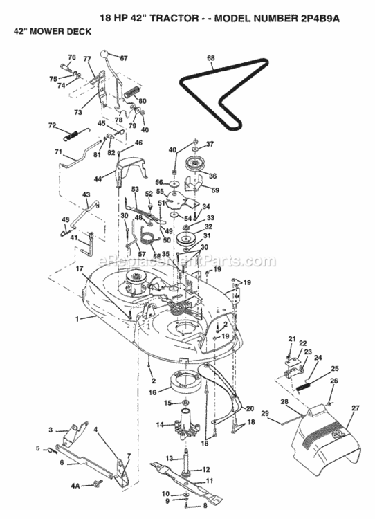 Page A Diagram and Parts List for 2P4B9A 1994 Husqvarna Lawn Tractor