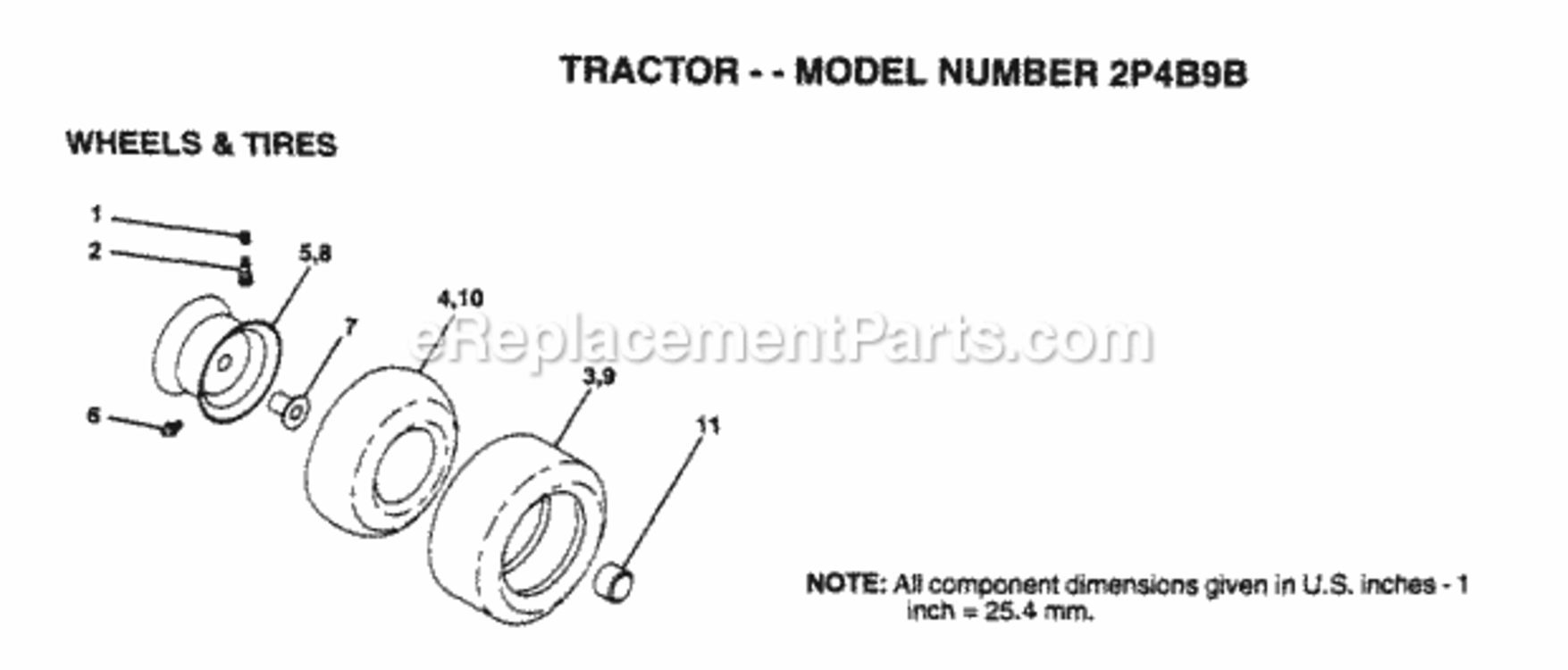 Page K Diagram and Parts List for 2P4B9B 1995 Husqvarna Lawn Tractor