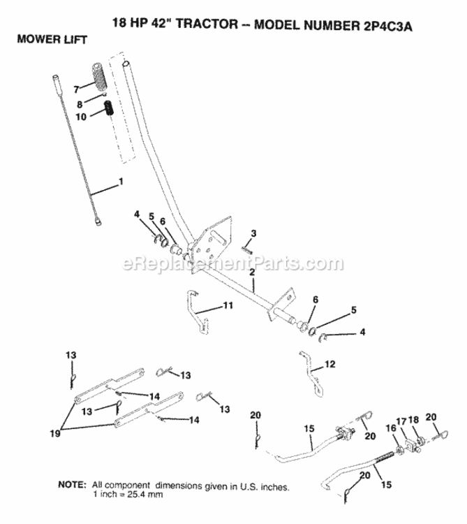 Page G Diagram and Parts List for 2P4C3A 1993 Husqvarna Lawn Tractor