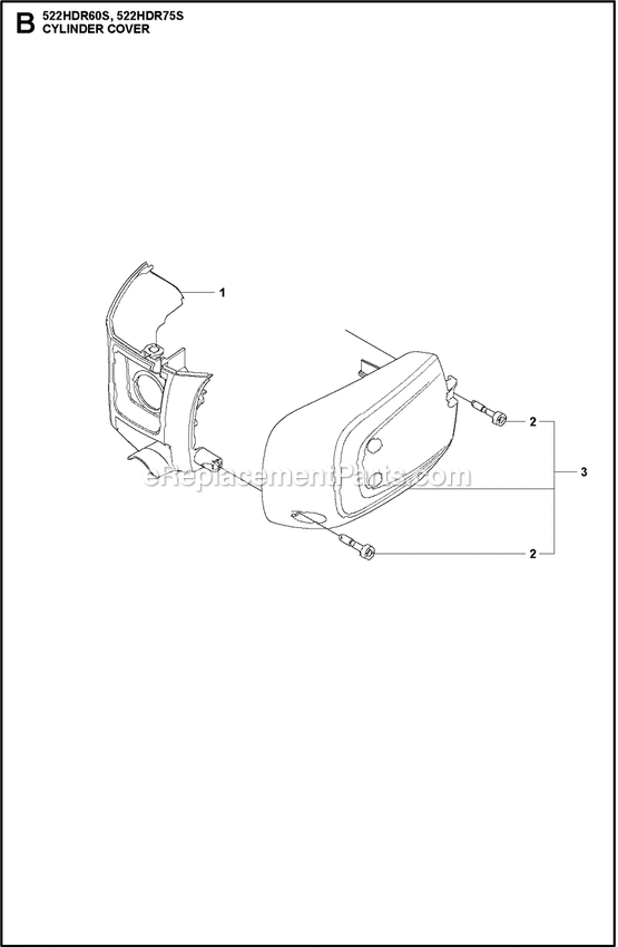 Cylinder Cover Diagram and Parts List for 522HDR75S  Husqvarna Trimmer