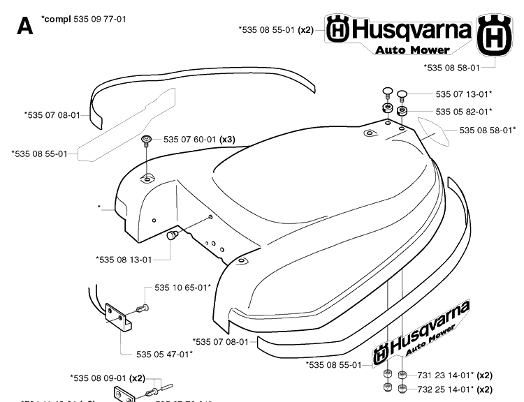Cover 4 Diagram and Parts List for G1 1998-2003 Husqvarna Lawn Mower