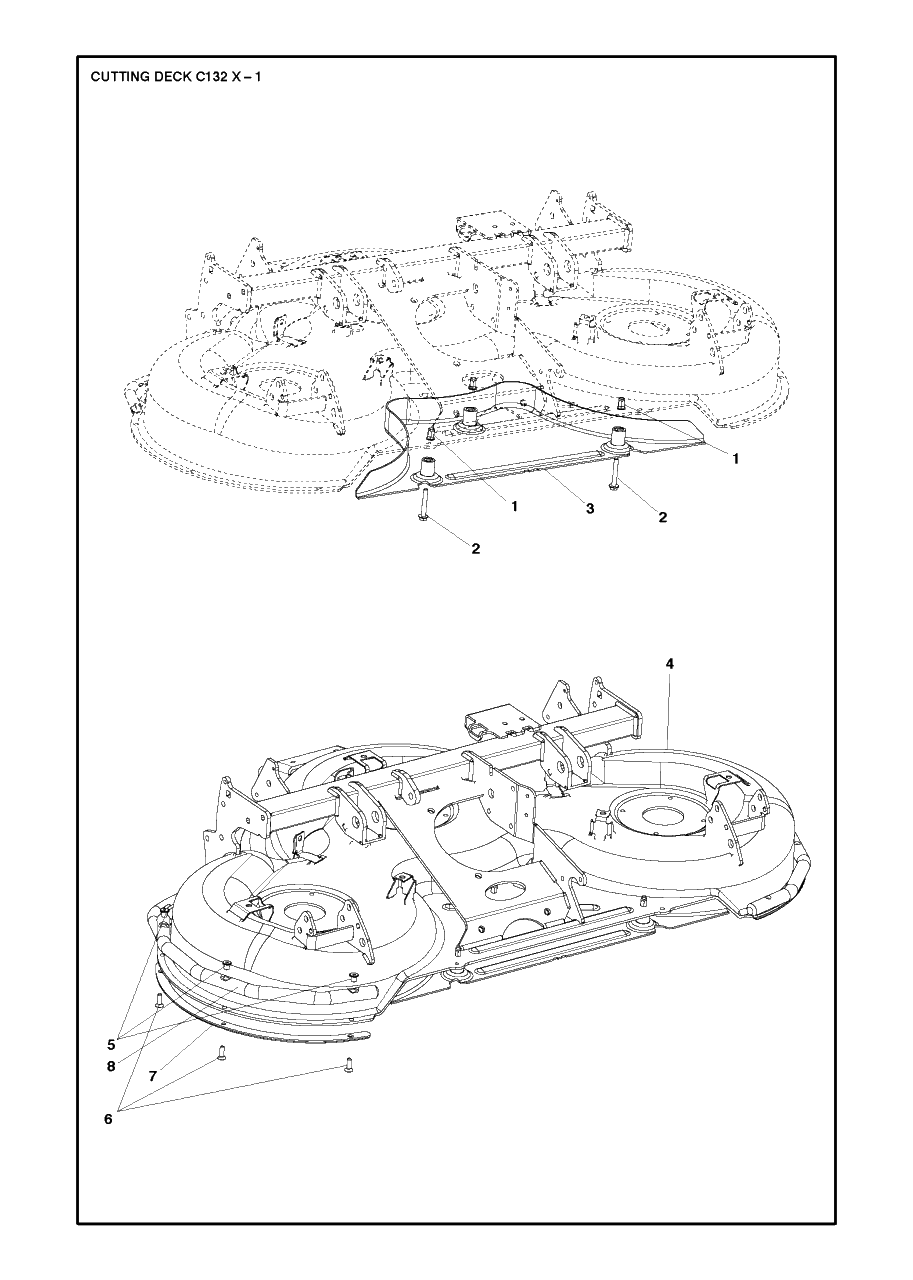 52-Inch/132cm Cutting Deck 2 Diagram and Parts List for C132X (967294001)(2019-09) Husqvarna Lawn Tractor Accessories