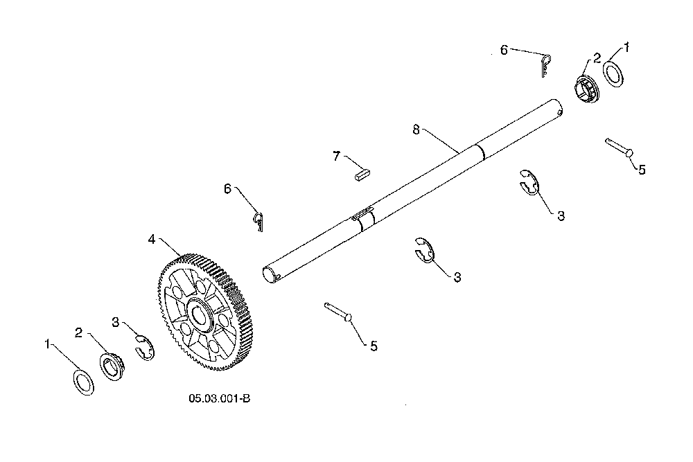 Axle shaft/gear Diagram and Parts List for 96193009605  Husqvarna Snow Blower