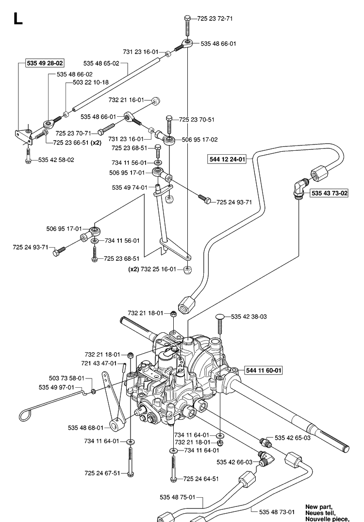 Transmission 3 Diagram and Parts List for RIDER155AWD (965080001)(2006-01) Husqvarna Lawn Mower
