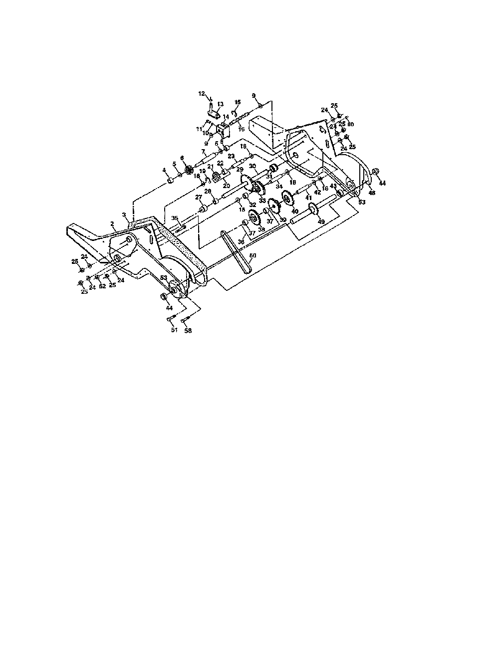 Transmission Diagram and Parts List for 359296250  Husqvarna Tiller