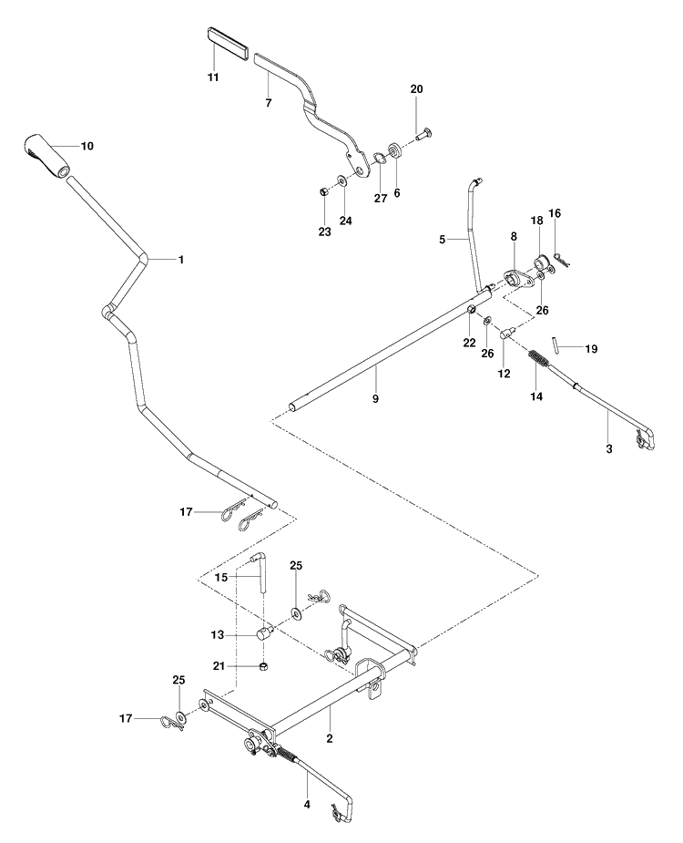 Brake / Rear Mower Lift Diagram and Parts List for RZ3016 (96661230104)(2015-04) Husqvarna Lawn Mower