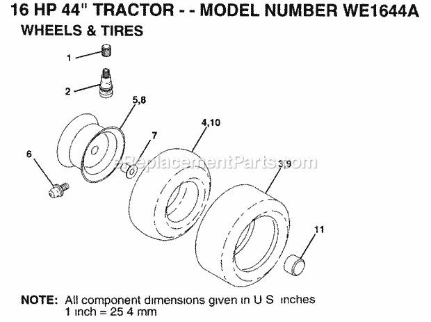 Steering Diagram and Parts List for WE1644A 1994 Husqvarna Lawn Tractor