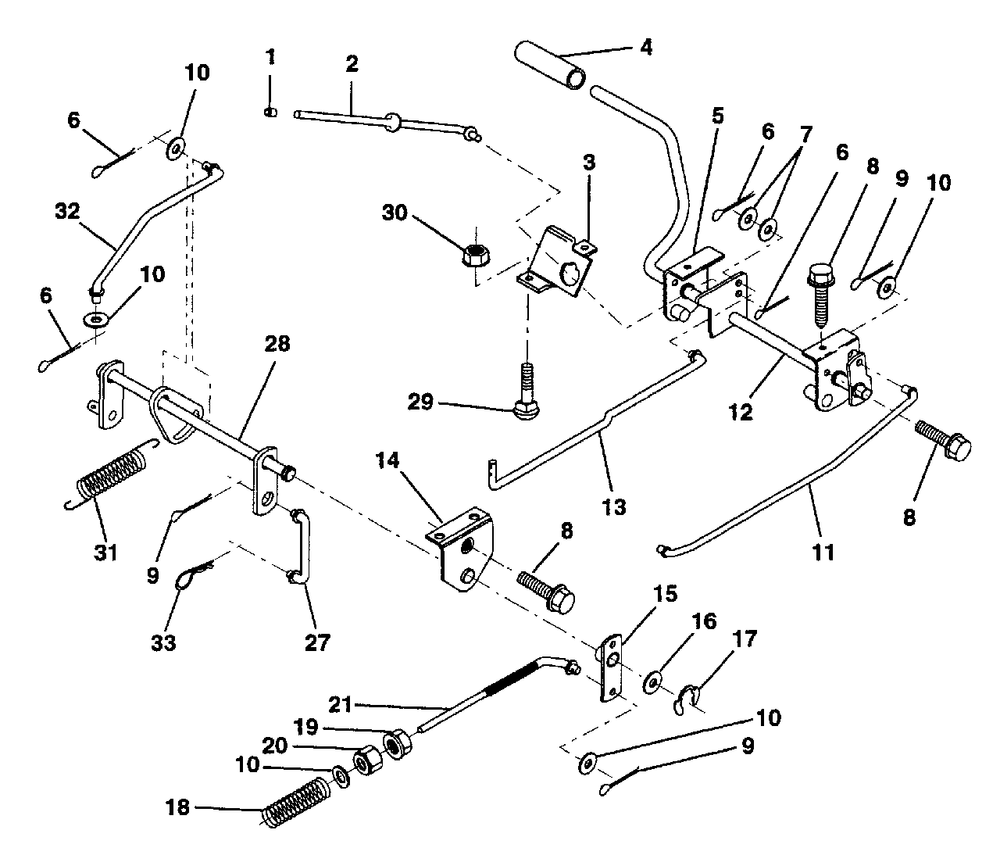 Brake/Rear Mower Lift Assembly Diagram and Parts List for LR12 (954002701-D)(1996-01) Husqvarna Lawn Tractor