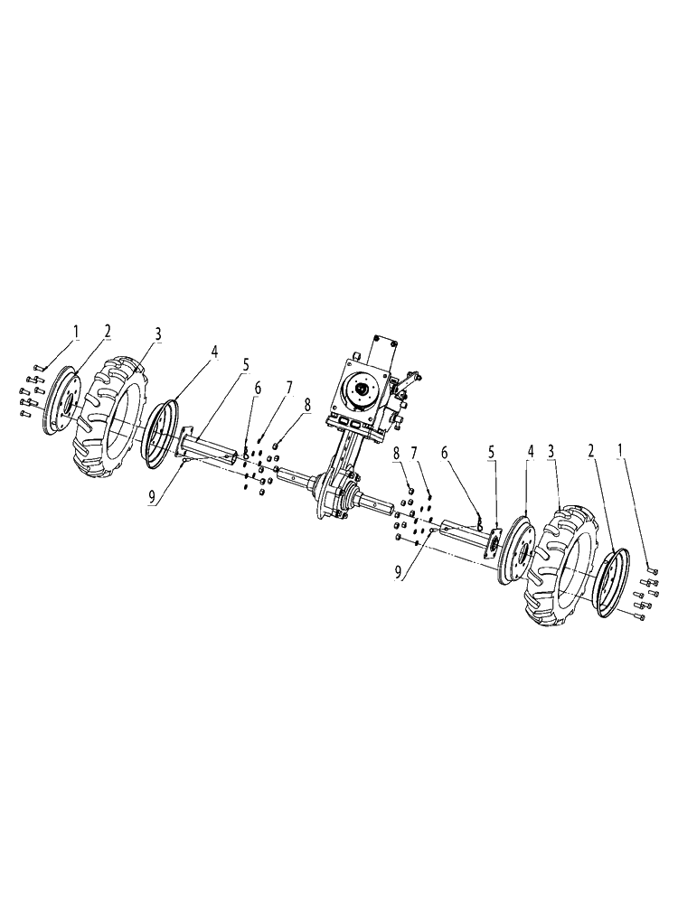 Wheels And Tires Diagram and Parts List for TF544  Husqvarna Cultivator