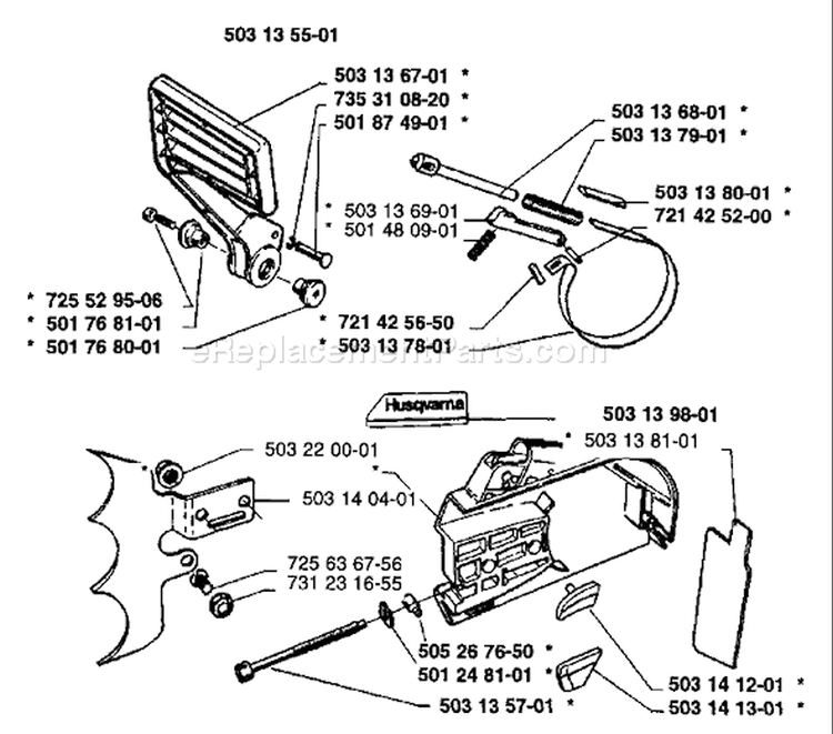 Page B Diagram and Parts List for 3120 1988-05 Husqvarna Chainsaw