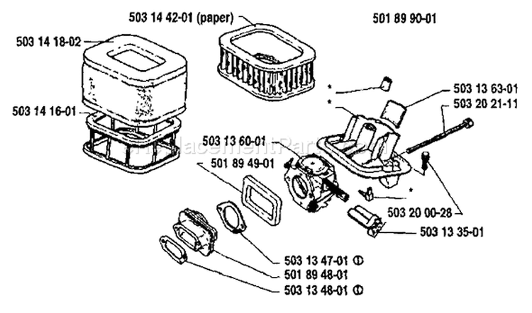 Page A Diagram and Parts List for 3120 1989-02 Husqvarna Chainsaw