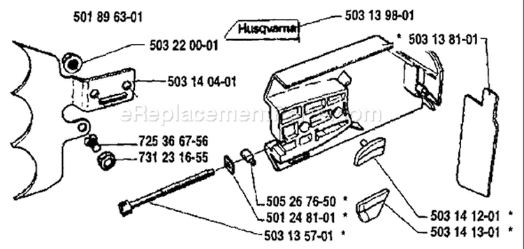 Page L Diagram and Parts List for 3120 1989-02 Husqvarna Chainsaw