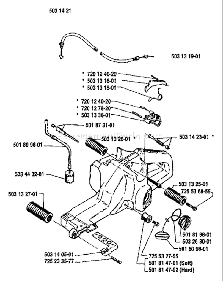 Page N Diagram and Parts List for 3120 1989-02 Husqvarna Chainsaw