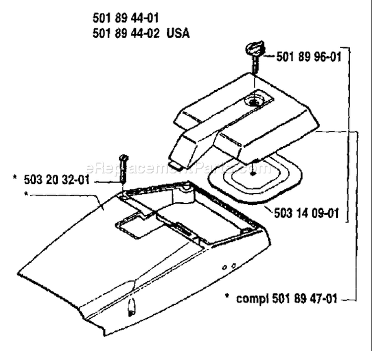 Page O Diagram and Parts List for 3120 1989-02 Husqvarna Chainsaw