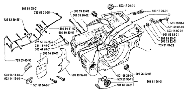 Page D Diagram and Parts List for 3120 1989-02 Husqvarna Chainsaw