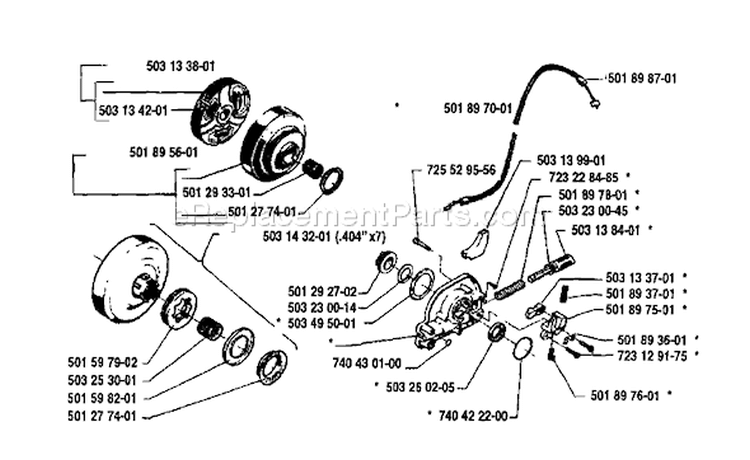 Page J Diagram and Parts List for 3120 1990-01 Husqvarna Chainsaw