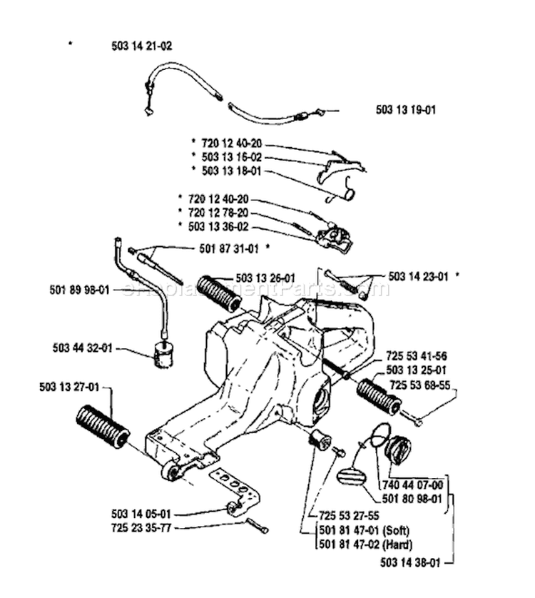 Page N Diagram and Parts List for 3120 1990-01 Husqvarna Chainsaw