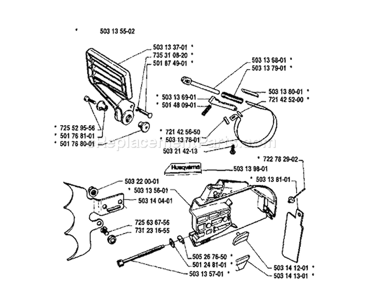 Page C Diagram and Parts List for 3120 1990-01 Husqvarna Chainsaw