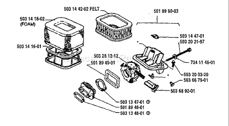 Page A Diagram and Parts List for 3120 1994-06 Husqvarna Chainsaw