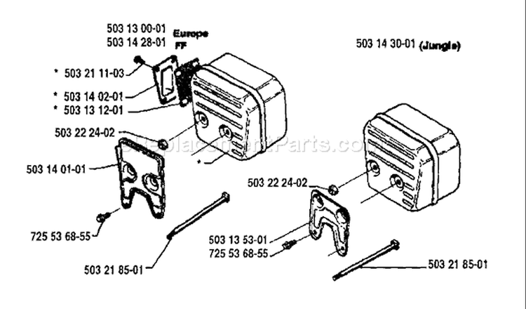 Page K Diagram and Parts List for 3120 1994-06 Husqvarna Chainsaw
