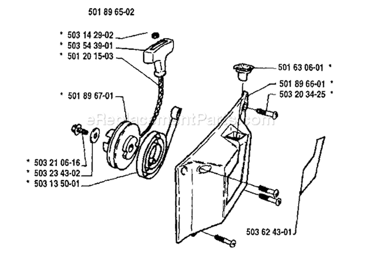 Page M Diagram and Parts List for 3120 1994-06 Husqvarna Chainsaw
