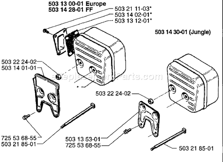 Page J Diagram and Parts List for 3120 1996-01 Husqvarna Chainsaw