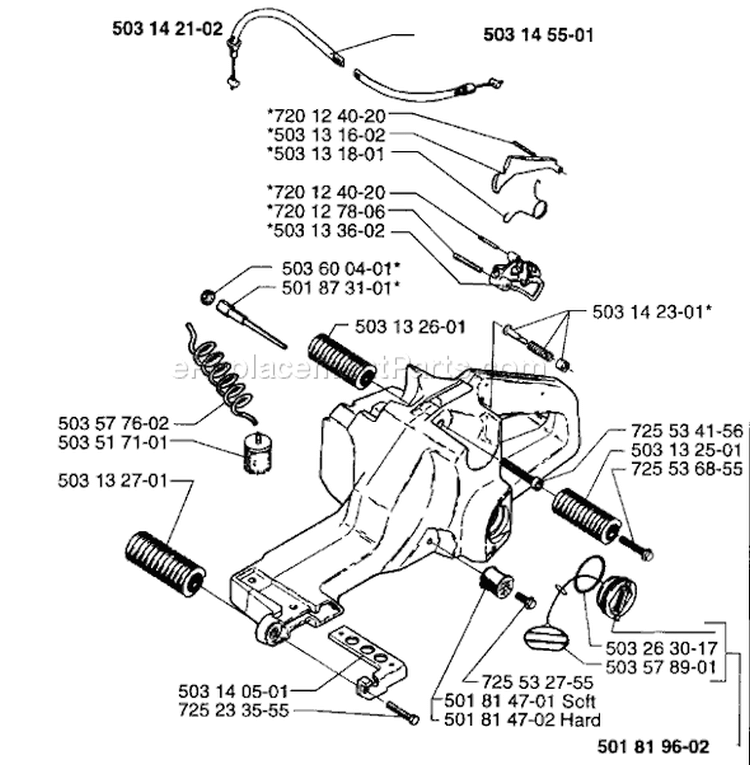 Page N Diagram and Parts List for 3120 1996-01 Husqvarna Chainsaw