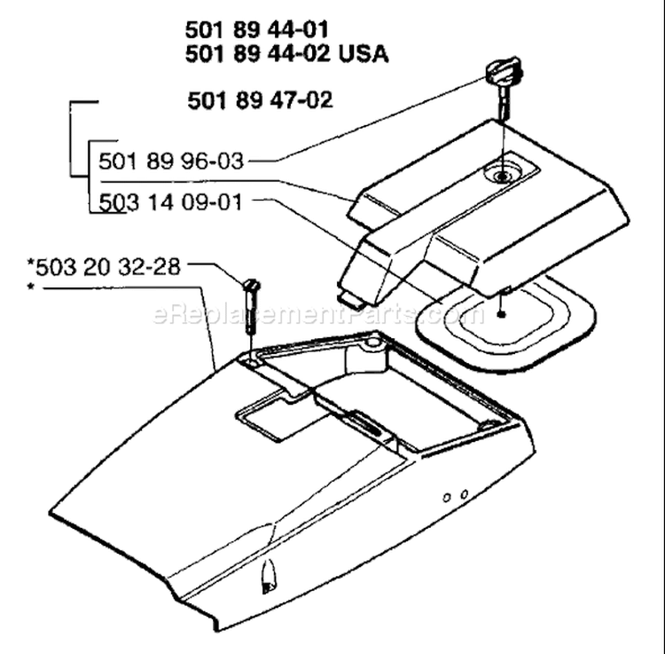 Page O Diagram and Parts List for 3120 1996-01 Husqvarna Chainsaw